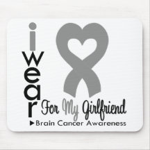 Brain Cancer Heart Ribbon For My Girlfriend Mousepads