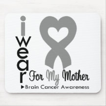 Brain Cancer Heart Ribbon For My Mother Mousepads