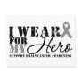 Brain Cancer Hero Grey Ribbon Postcard