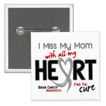 Brain Cancer I MISS MY MOM Buttons