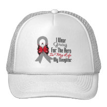 Brain Cancer Ribbon Hero My Daughter Mesh Hat