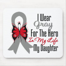 Brain Cancer Ribbon Hero My Daughter Mouse Pad