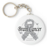Brain Cancer Ribbon of Butterflies Keychain
