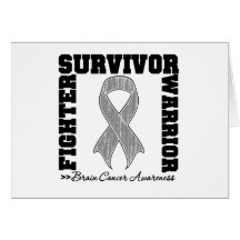 Brain Cancer Survivor Fighter Warrior Greeting Card