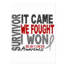 Brain Cancer Survivor It Came We Fought I Won Post Card
