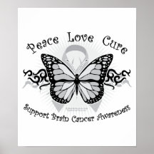 Brain Cancer Tribal Butterfly Print