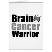 Brain Cancer Warrior Butterfly Ribbon Greeting Cards