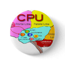 Brain CPU light Pinback Button