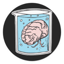 brain in a jar round stickers
