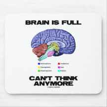 Brain Is Full Can't Think Anymore (Brain Anatomy) Mousepad