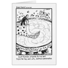 Brain Shorts "Geriactricks on ice" by Jim Kraft Greeting Card