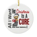 Brain Tumor All I Want For Christmas Ornaments
