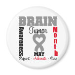 Brain Tumor Awareness Month Heart Ribbon Refrigerator Magnet