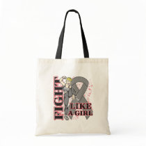 Brain Tumour Fight Like A Girl Kickin Butt Canvas Bags