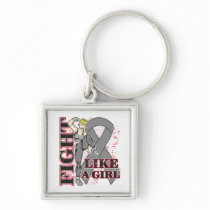 Brain Tumour Fight Like A Girl Kickin Butt Keychain