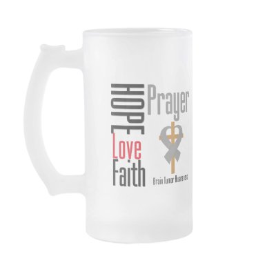 Brain Tumour Hope Love Faith Prayer Cross Mugs by giftsforawareness