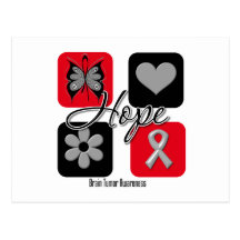 Brain Tumour Hope Love Inspire Awareness Post Cards
