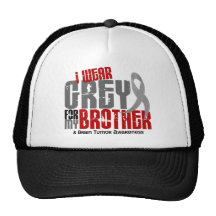 Brain Tumour I Wear Grey For My Brother 6.2 Hats