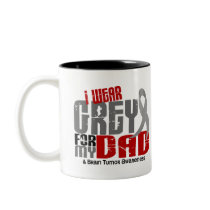 Brain Tumour I Wear Grey For My Dad 6.2 Mug