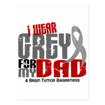 Brain Tumour I Wear Grey For My Dad 6.2 Postcard