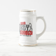 Brain Tumour I Wear Grey For My Grandson 6.2 Mug