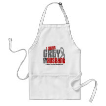 Brain Tumour I Wear Grey For My Husband 6.2 Apron