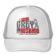 Brain Tumour I Wear Grey For My Husband 6.2 Trucker Hat