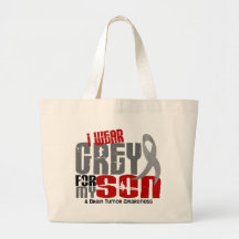 Brain Tumour I Wear Grey For My Son 6.2 Bag