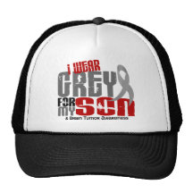 Brain Tumour I Wear Grey For My Son 6.2 Trucker Hat