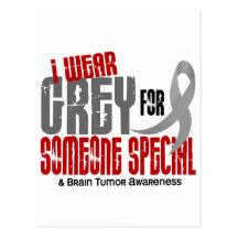 Brain Tumour I Wear Grey For Someone Special 6.2 Postcards