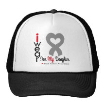 Brain Tumour I Wear Grey Ribbon For My Daughter Trucker Hats