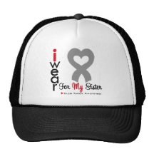 Brain Tumour I Wear Grey Ribbon For My Sister Mesh Hats