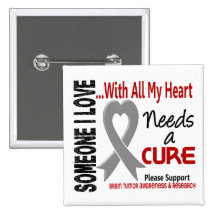 Brain Tumour Needs A Cure 3 Pinback Buttons