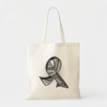 Brain Tumour Slogan Watermark Ribbon Canvas Bags