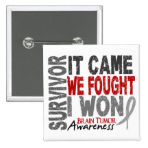 Brain Tumour Survivor It Came We Fought I Won Pinback Buttons