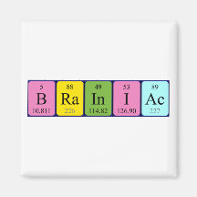 Brainiac periodic table name magnet
