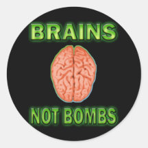 BRAINS NOT BOMBS STICKERS