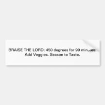 BRAISE THE LORD - bumper sticker