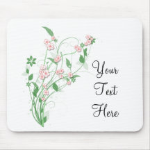 Branch of Pink Cherry Blossom Mouse Pad