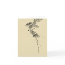 Branch With Leaves And Berries, Hokusai Card