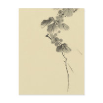 Branch With Leaves And Berries, Hokusai Post Card