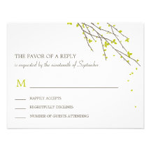Branches de floraison épousant la carte de RSVP -  Invitations Personnalisables