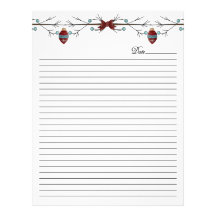 Branches N Bows (Date and Lined) Customized Letterhead