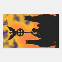 Brandenburg Gate Chariot, Berlin, Germany (bg2b) Rectangular Stickers