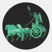 Brandenburg Gate Chariot, Berlin, Germany (bg6blac Round Stickers