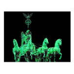 Brandenburg Gate Chariot, Berlin, Saturated,Black Postcard