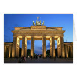 brandenburg gate evening greeting card