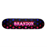 Brandon pink fire Skatersollie skateboard.
