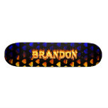 Brandon skateboard fire and flames design