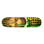 Brandon skull green fire Skatersollie skateboard.
